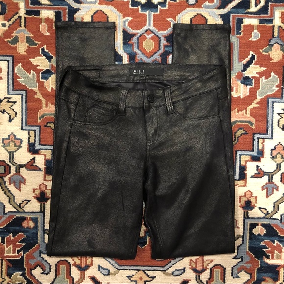 Design Lab Soho Super Skinny stretch textures black pants Size 25 - Picture 3 of 6